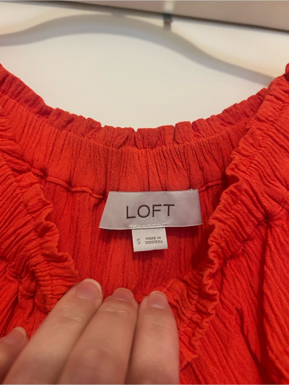 LOFT Red Off-Shoulder Ruffle Tunic - Picture 2 of 3